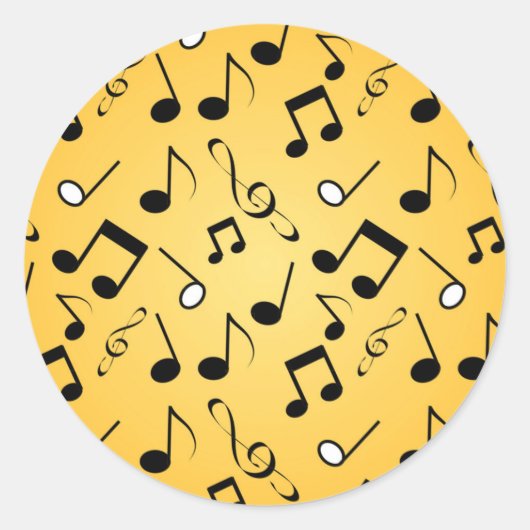 Muziekpatroon Ronde Sticker (Voorkant)