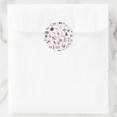 Muziekpatroon Ronde Sticker (Tas)