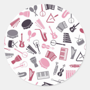 Muziekpatroon Ronde Sticker