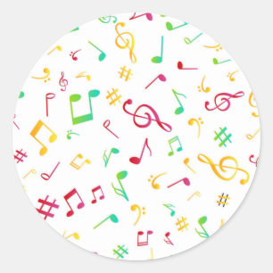 Muziekpatroon Ronde Sticker