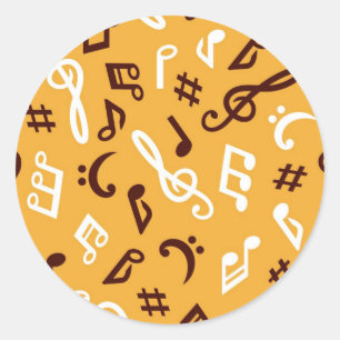 Muziekpatroon Ronde Sticker