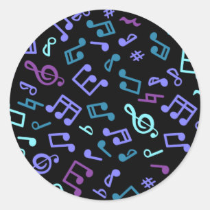 Muziekpatroon Ronde Sticker