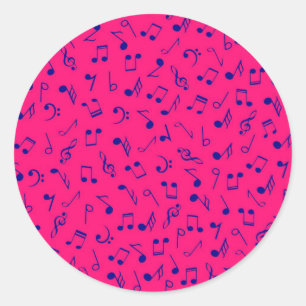 Muziekpatroon Ronde Sticker