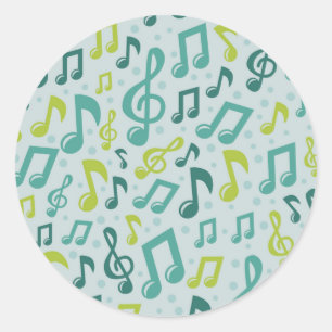 Muziekpatroon Ronde Sticker