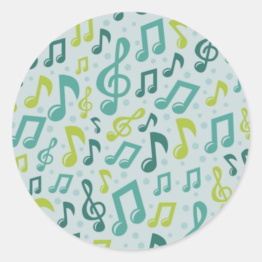 Muziekpatroon Ronde Sticker (Voorkant)