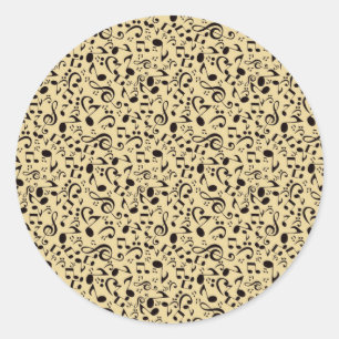 Muziekpatroon Ronde Sticker