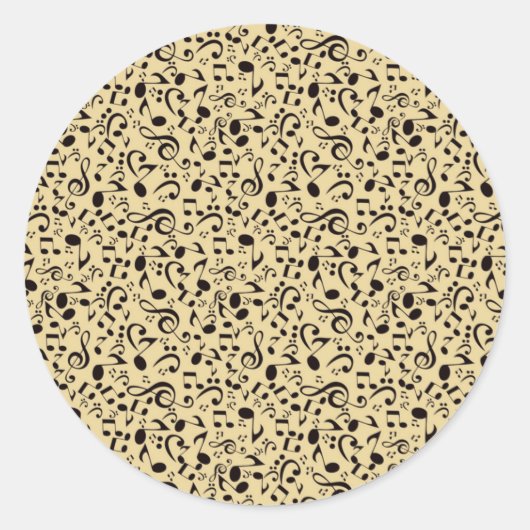 Muziekpatroon Ronde Sticker (Voorkant)