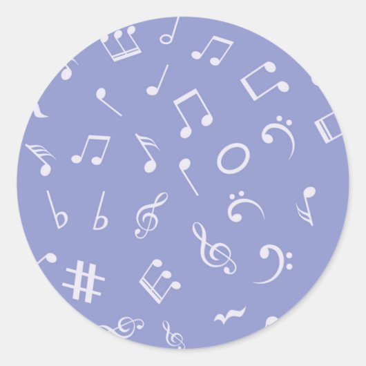 Muziekpatroon Ronde Sticker (Voorkant)