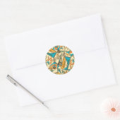 Muziekpatroon Ronde Sticker (Envelop)