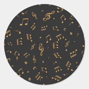 Muziekpatroon Ronde Sticker