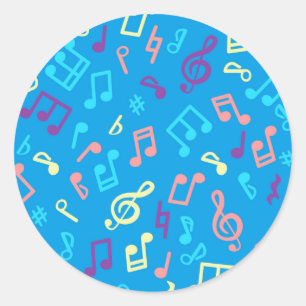 Muziekpatroon Ronde Sticker