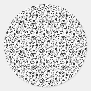 Muziekpatroon Ronde Sticker