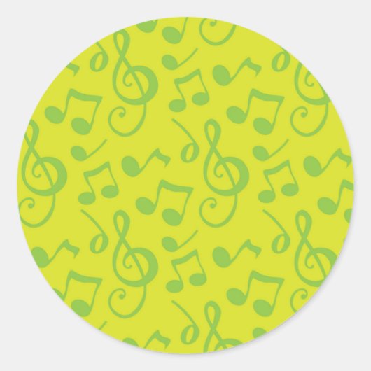 Muziekpatroon Ronde Sticker (Voorkant)