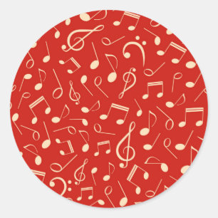 Muziekpatroon Ronde Sticker