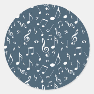 Muziekpatroon Ronde Sticker