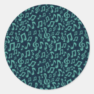 Muziekpatroon Ronde Sticker