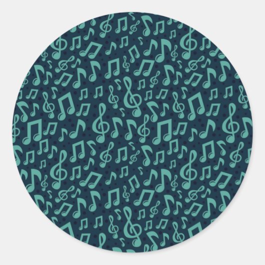 Muziekpatroon Ronde Sticker (Voorkant)