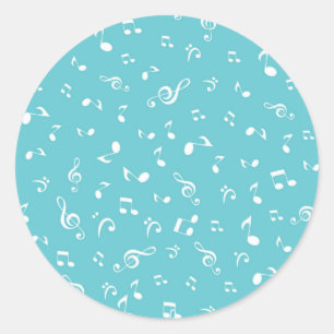 Muziekpatroon Ronde Sticker