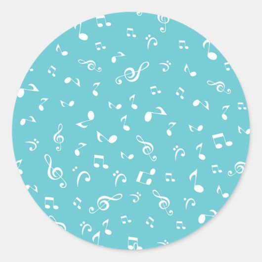 Muziekpatroon Ronde Sticker (Voorkant)