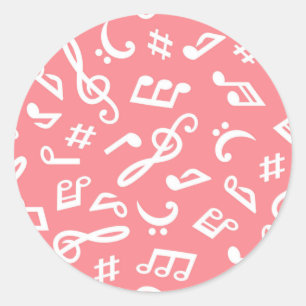 Muziekpatroon Ronde Sticker