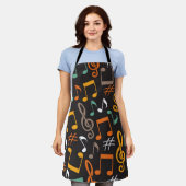 Muziekpatroon Schort (Gedragen)