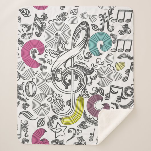 Muziekpatroon Sherpa Deken (Voorkant)