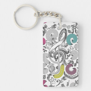 Muziekpatroon Sleutelhanger