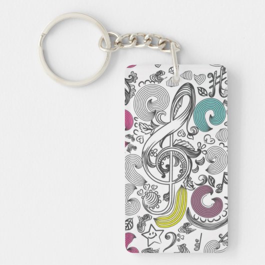 Muziekpatroon Sleutelhanger (Voorkant)