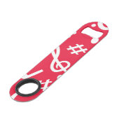Muziekpatroon Speed Flessenopener (Voorkant Gekanteld)