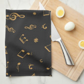 Muziekpatroon Theedoek (Quarter Fold)