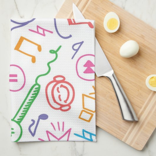 Muziekpatroon Theedoek (Quarter Fold)