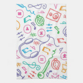 Muziekpatroon Theedoek (Verticaal)