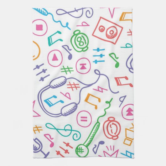 Muziekpatroon Theedoek (Verticaal)