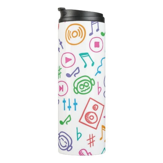 Muziekpatroon Thermosbeker (Geroteerd rechts)