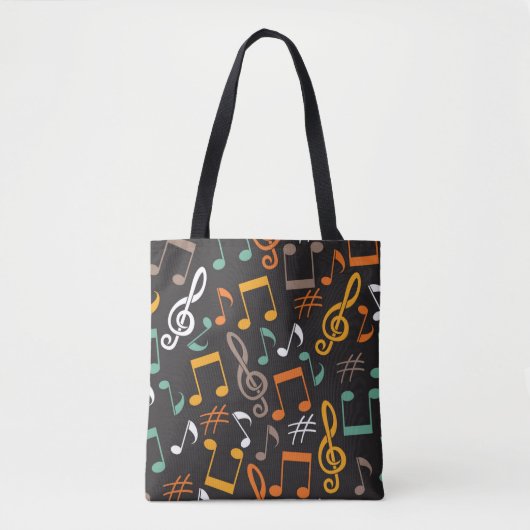Muziekpatroon Tote Bag (Voorkant)
