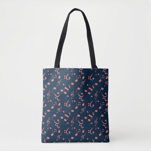 Muziekpatroon Tote Bag (Voorkant)