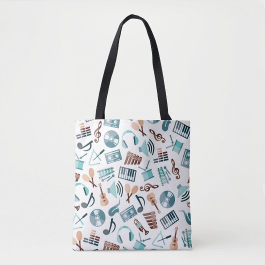 Muziekpatroon Tote Bag (Voorkant)