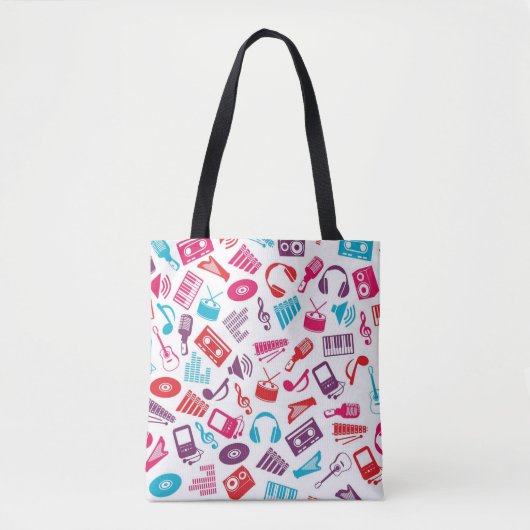 Muziekpatroon Tote Bag (Voorkant)