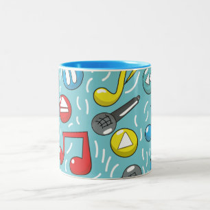 Muziekpatroon Tweekleurige Koffiemok