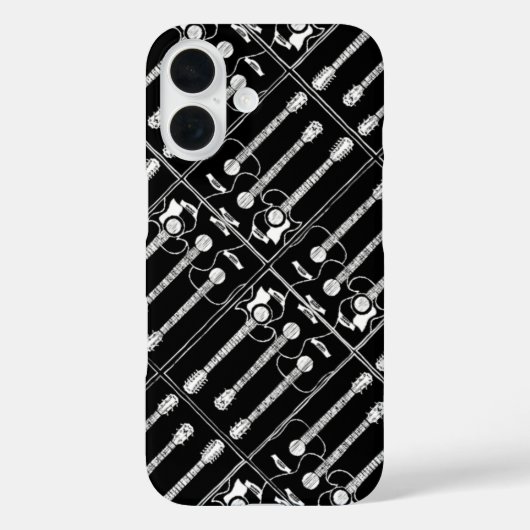 Muziekpatroon van gitaren Case-Mate iPhone case (Achterkant)