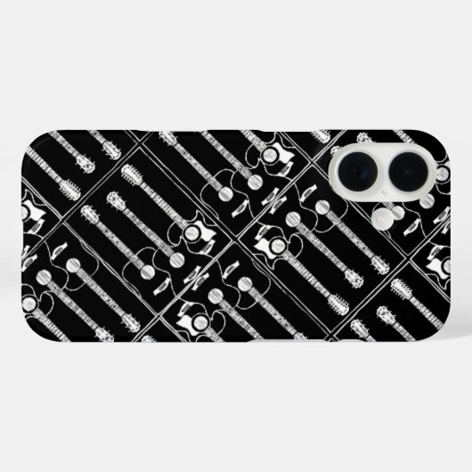 Muziekpatroon van gitaren Case-Mate iPhone case (Achterkant (horizontaal))