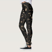 Muziekpatroon - zwart en goud leggings (Links)