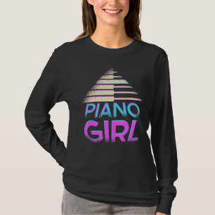 Muziekpianist Piano-toetsenbord Piano Girl T-shirt