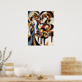 Muziekpianist Vintage Art Deco Poster (Keuken)
