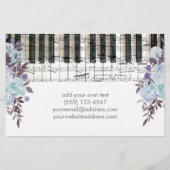 muziekpiano blauwe waterverf design flyer (Achterkant)