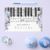 muziekpiano blauwe waterverf design flyer (Enkel)