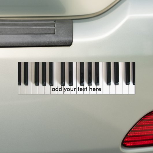 muziekpiano bumpersticker (Op auto)