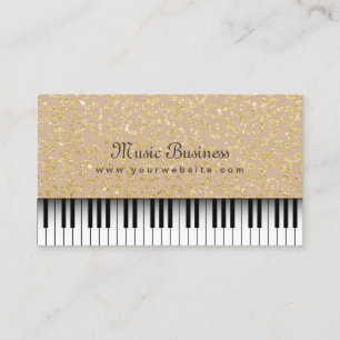 Muziekpiano Keys Gold Leopard Print Musical Visitekaartje