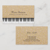 Muziekpiano Keys Gold Leopard Print Musical Visitekaartje (Voorkant / Achterkant)
