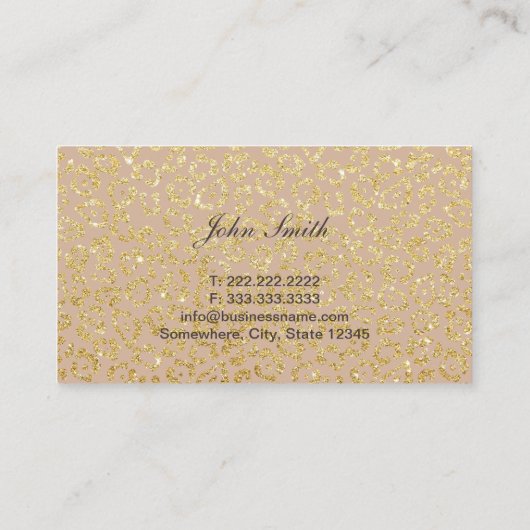 Muziekpiano Keys Gold Leopard Print Musical Visitekaartje (Achterkant)